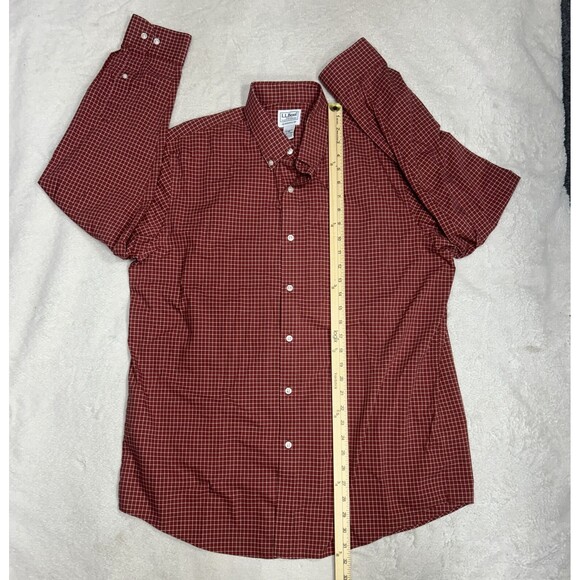 L.L. Bean Shirt Men's Large Red/White Long Sleeve Button Down Item ID 275569 - Picture 6 of 8